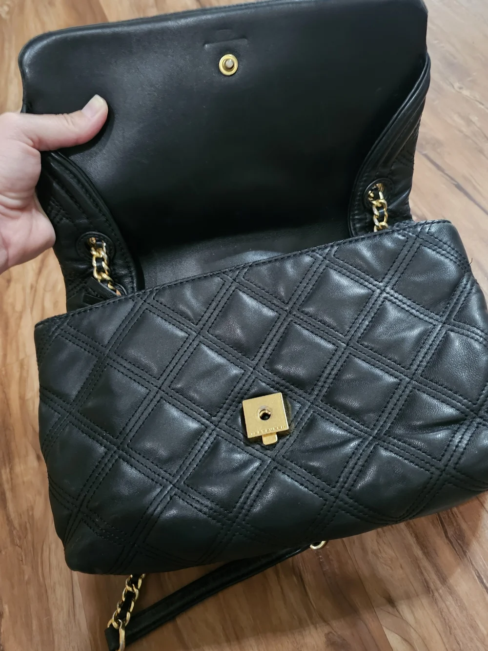 Tory Burch Black Quilted Leather Chain-Handle Shoulder Bag